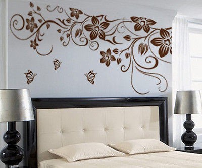 Newly listed AA Vine Flower Butterfly Removable PVC Wall Sticker Home 