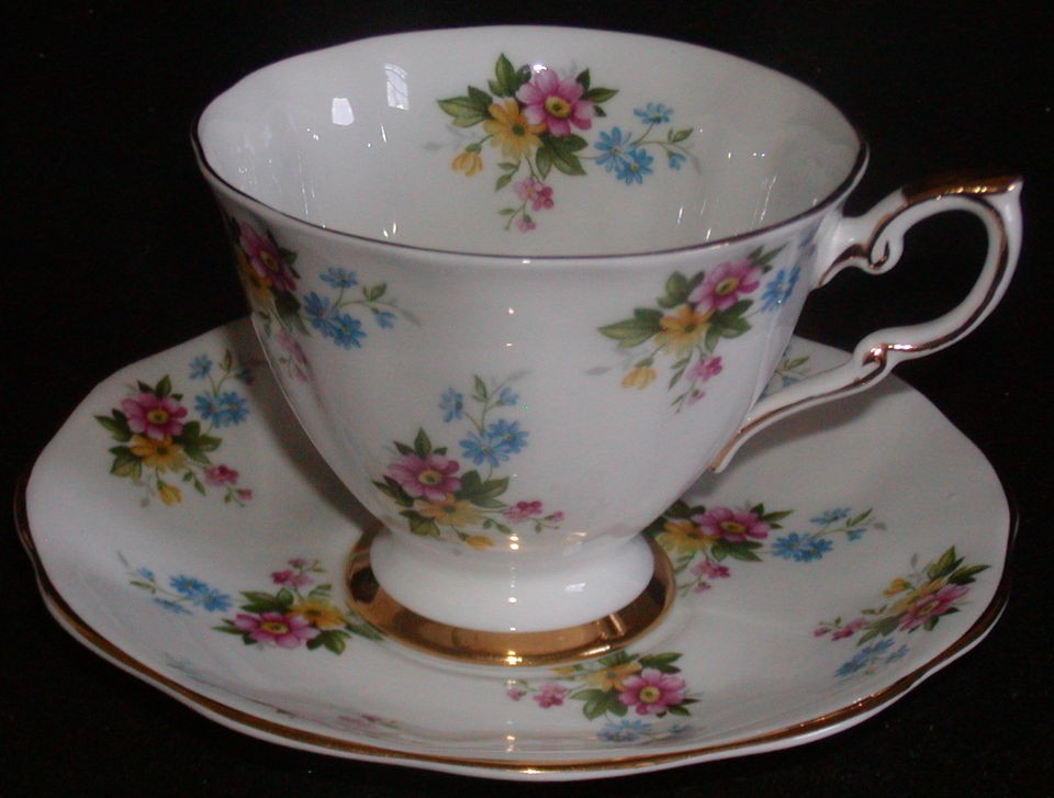 Royal Standard Bone China, England Footed Cup & Saucer Spring Wild 