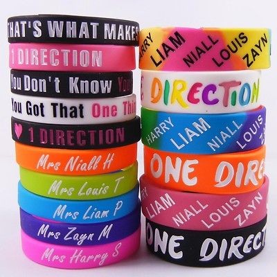 16X ONE DIRECTION SILICONE WRISTBAND RUBBE BRACELET I LOVE 1D 