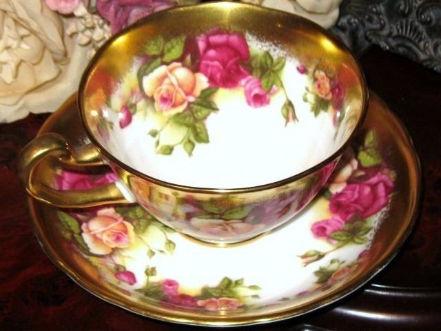 royal chelsea golden rose tea cup and saucer set time