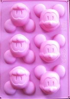 Silicone Mickey Mouse Muffin Cake Chocolate Soap Candle Pan Mold Tray