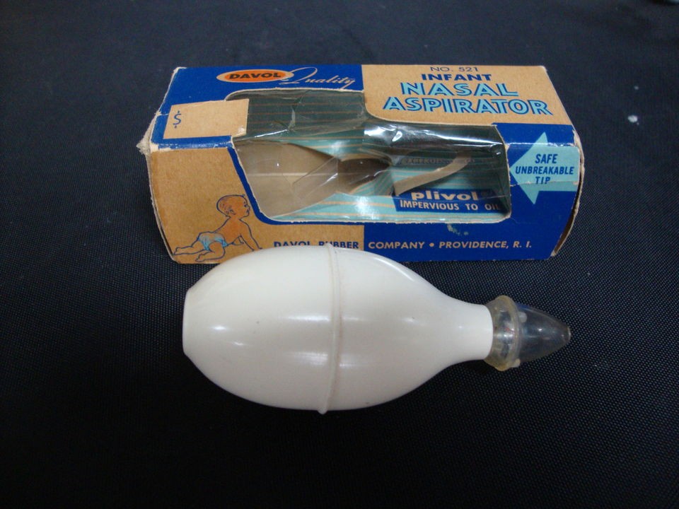 vintage infant nasal aspirator davol no 521 in box time