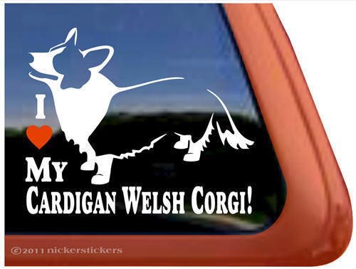 LOVE MY CARDIGAN WELSH CORGI ~ Dog Auto Vinyl Window Sticker Decal