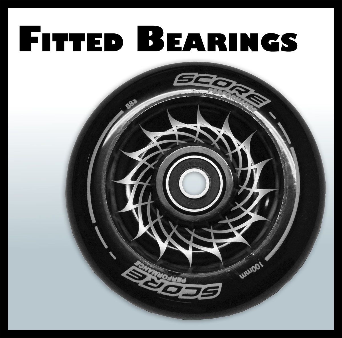 Scooter Parts Metal Core Wheel 100mm 88A fitted bearings and spacer 