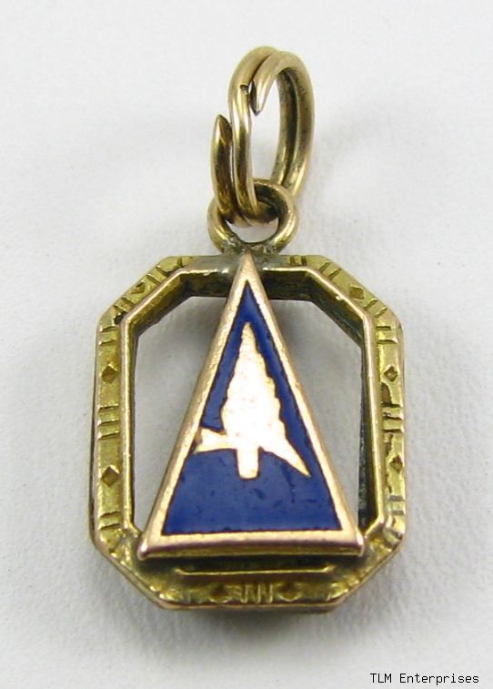Order Eastern Star Gold Masonic Adah Sword Veil Charm