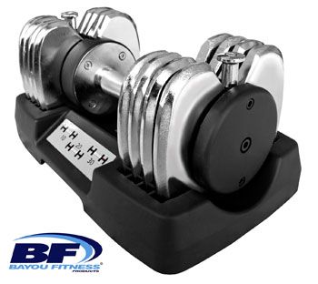   Bayou Adjustable Weight Workout Fitness Dumbbell Chrome Plated
