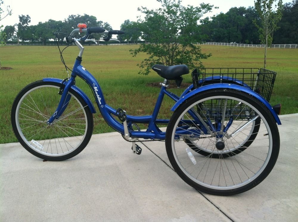    Blue Adult 3 Wheel Aluminum Cruiser Bicycle Bike Trike Tricycle