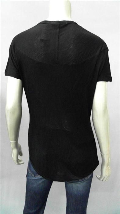 One by Dylan Alexa Misses L Knit Top Black Ribbed Short Sleeve Shirt 