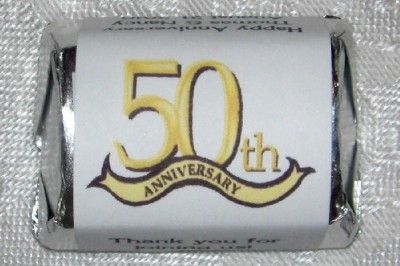 50th Anniversary Party Favors Candy Wrappers Labels