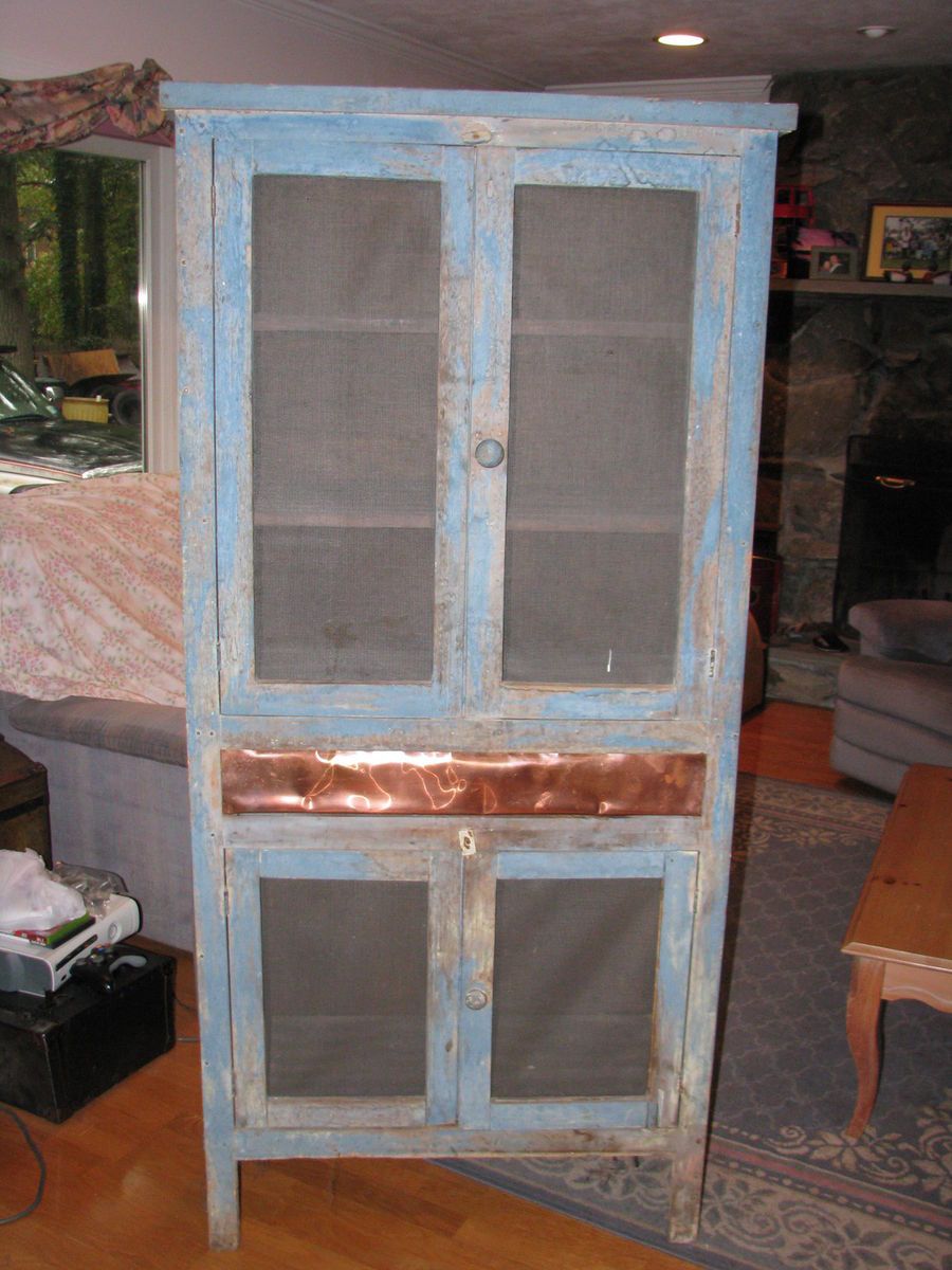 Antique Primitive Pie Safe Kitchen Cupboard Cabinet