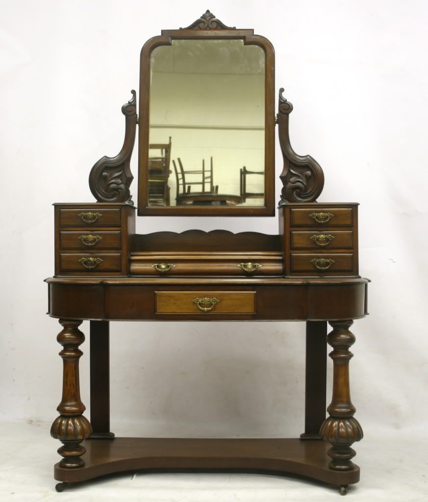 ANTIQUE DRESSING TABLE VICTORIAN DUCHESS 19TH MAHOGANY LARGE