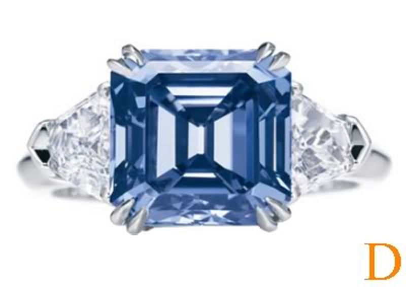   Stone Cornflower Blue Asscher Cut Kite Sapphire Diamond 950 Ring