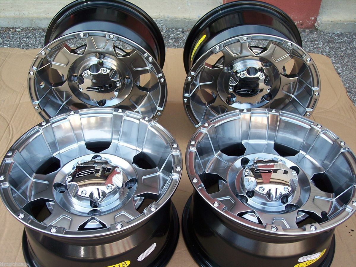   Arctic Cat G8 Platinum Aluminum ATV Wheels Full Complete Set 4