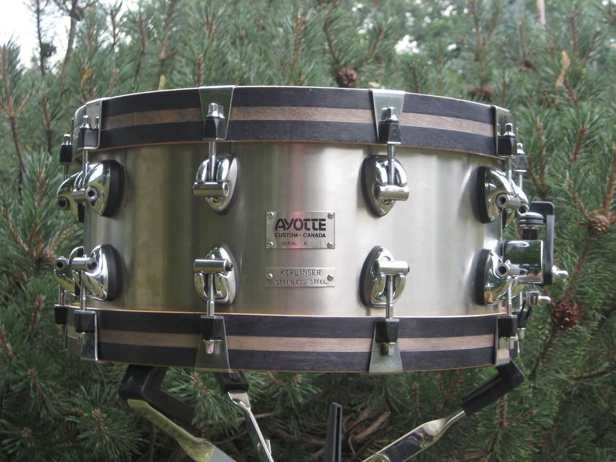 Ayotte/Keplinger 6.5 X 14 Stainless Steel Snare Drum  Wood and Metal 