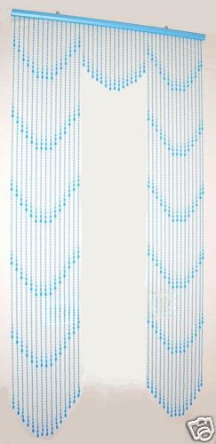 Light Blue Raindrop Beaded Bead Curtain Archway Divider
