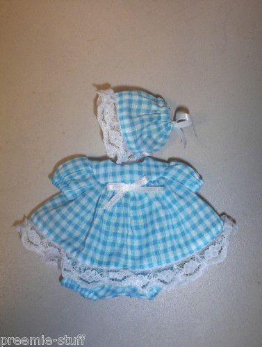 Baby Doll Clothes Dress Aqua Gingham 4 Dolls 5 6 Long