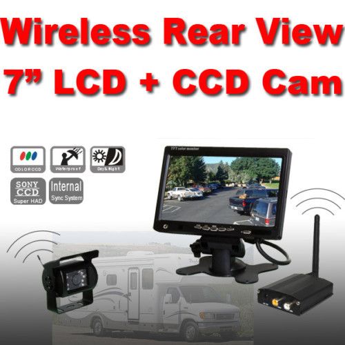 Wireless IR CCD Rear View Backup Camera System 7 LCD