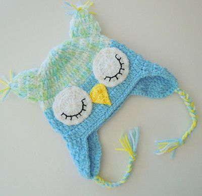 custom crochet owl baby boy hat beanie photo prop newborn