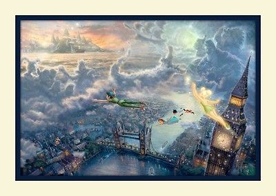 Thomas Kinkade Disney Neverland Peter Pan Lrge11x14 Dblmat Print 