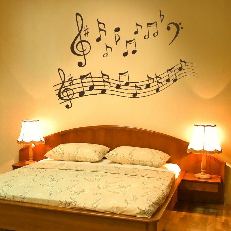 MUSIC NOTES PLAY WRITE WALL MURAL DECOR DECAL giant stencil vinyl 