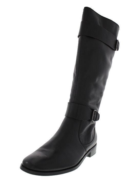 Ellen Tracy New Baxter Black Leather Embellished Knee High Boots Shoes 