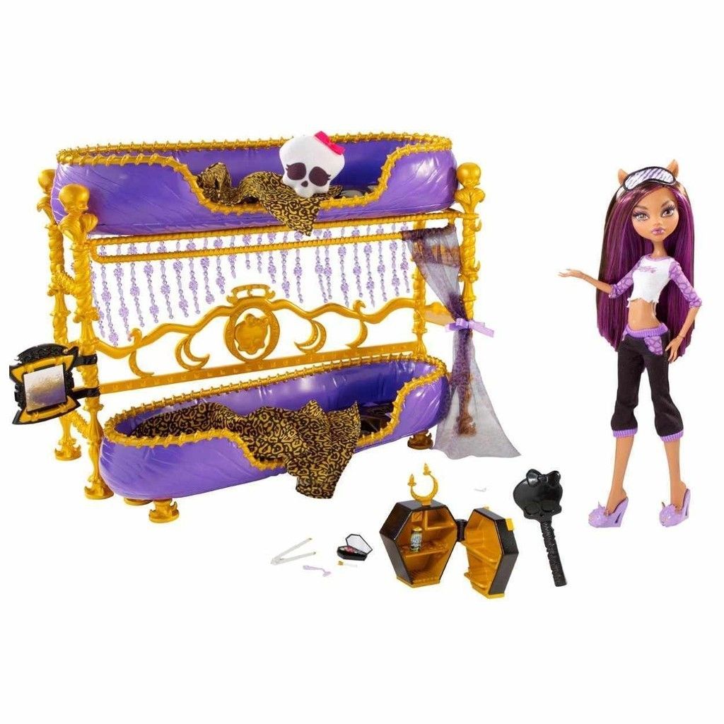   High Dead Tired Clawdeen Wolf Doll Bed Playset Bunk Bed Room howl NEW
