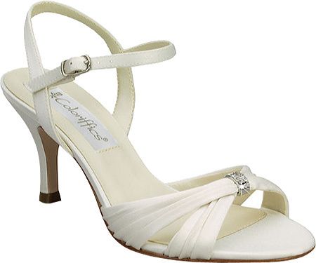 womens 7 5 W Coloriffics Tori shoe ivory wedding prom heel wide