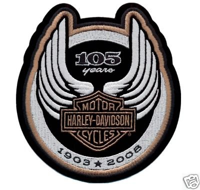 harley davidson 105th anniversary logo patch  24