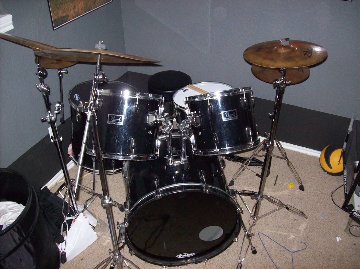 Black Pearl Drum Set with Zildjian Cymbals