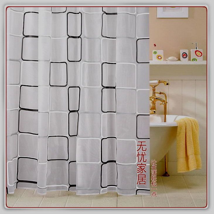 Black and White Frame Eva Shower Curtain W2502