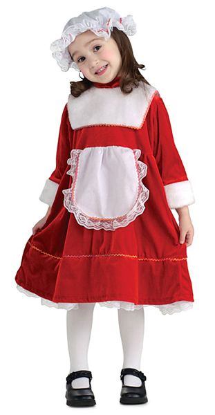 Adorable Childs Mrs Claus Christmas Costume Outfit Dress Small Medium 