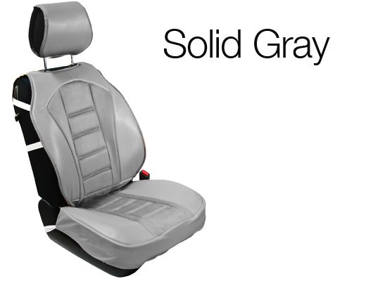   Front 2 Piece Universal Car Seat Cushion Covers 208 Solid Gray