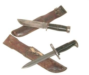 WWII Cattaraugus 2250 Fighting Knife and WWII Trench Dagger