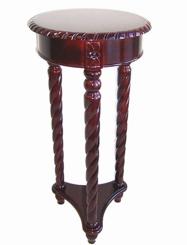 new cherry finish round end table plant stand 30 add an elegant touch 