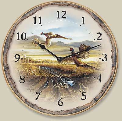 Terry Redlin Quart Clock Pheasant Clock Country Road