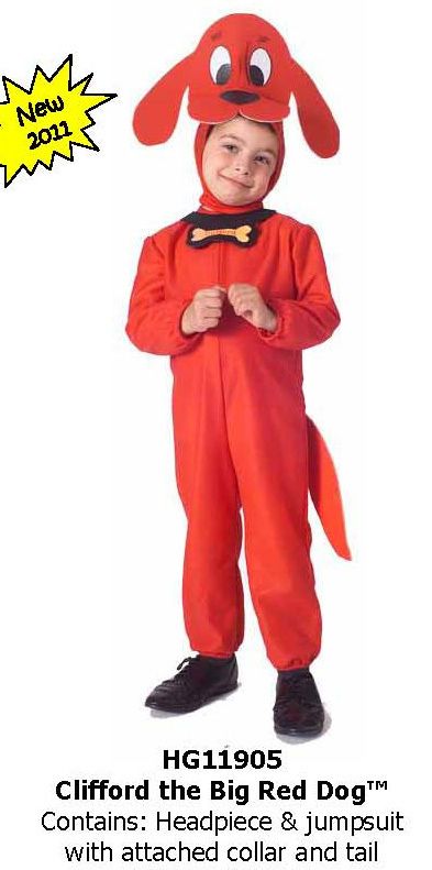 Clifford The Big Red Dog Costume Halloween Dress Up Toddlers Jumpsuit