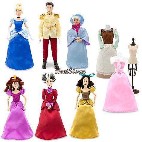  Deluxe Cinderella Doll Set Prince Stepmother Stepsisters