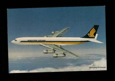 1972 Singapore Airlines First Postcard Successor to MSA Boeing 707