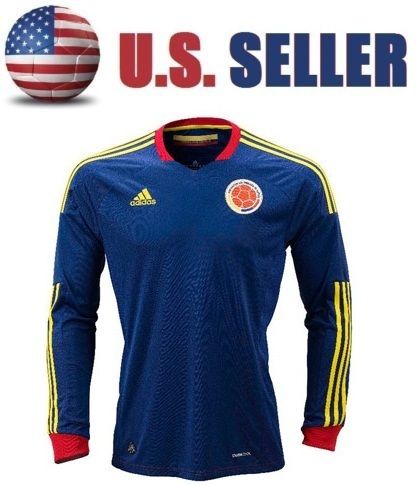 New Colombia Soccer Away Long Sleeve Jersey Shirt 2011 2012 Sz s M L