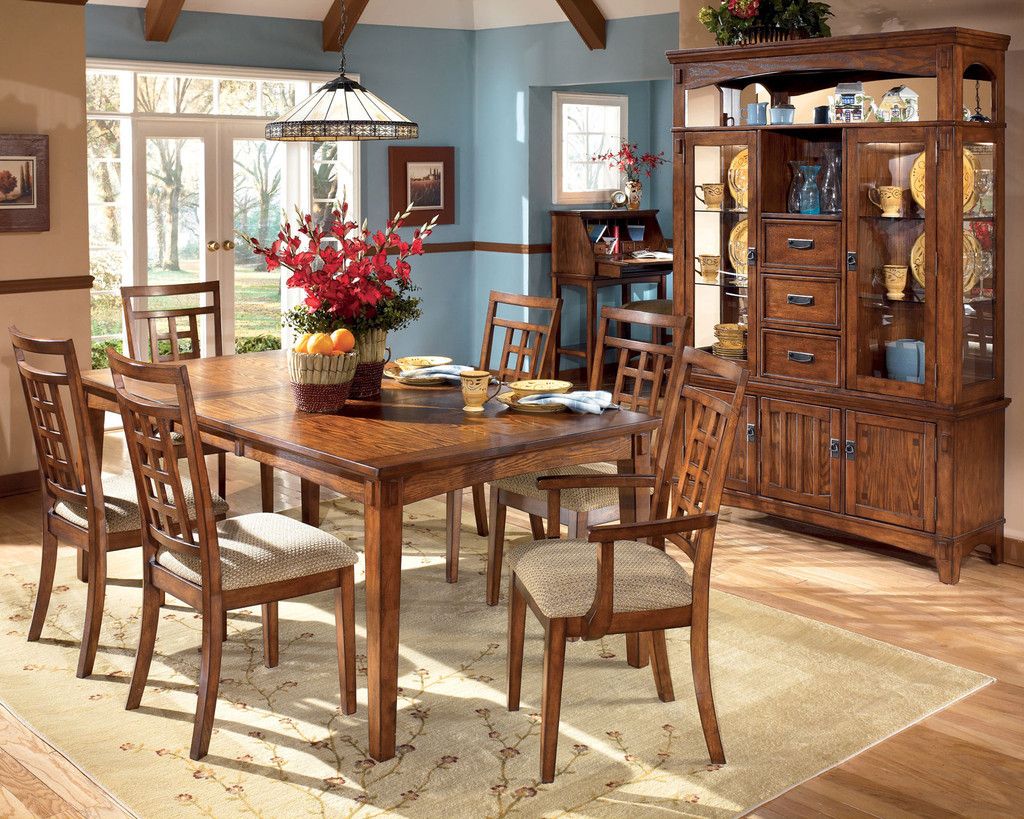  Country Mission Oak Dining Room Table Chairs Set New Furniture