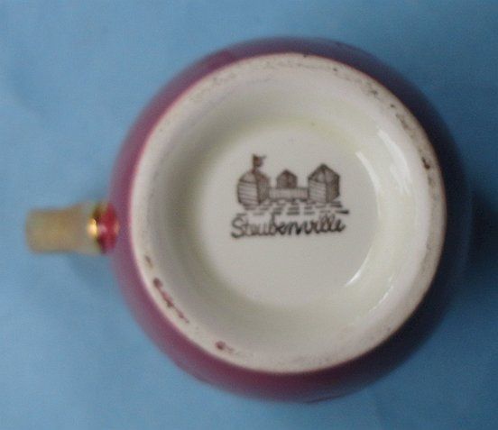  Pottery Vintage China Dinnerware MONTICELLO BURGUNDY GOLD CREAMER