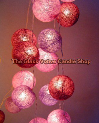 Purple Haze Cotton Balls Fairy Light String 3 Meters 20 Globe Hendrix