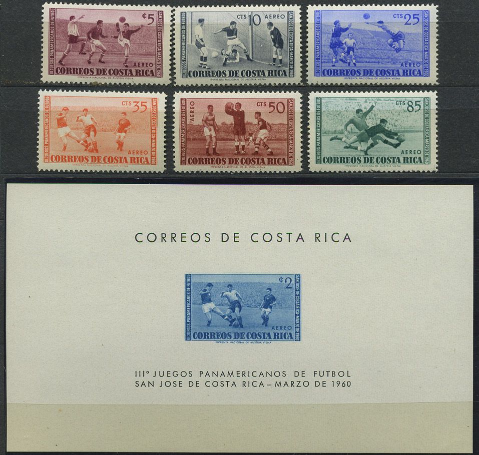 COSTA RICA. SOCCER. FOOTBALL 1960 MI #549 554,S/S 2 MNH