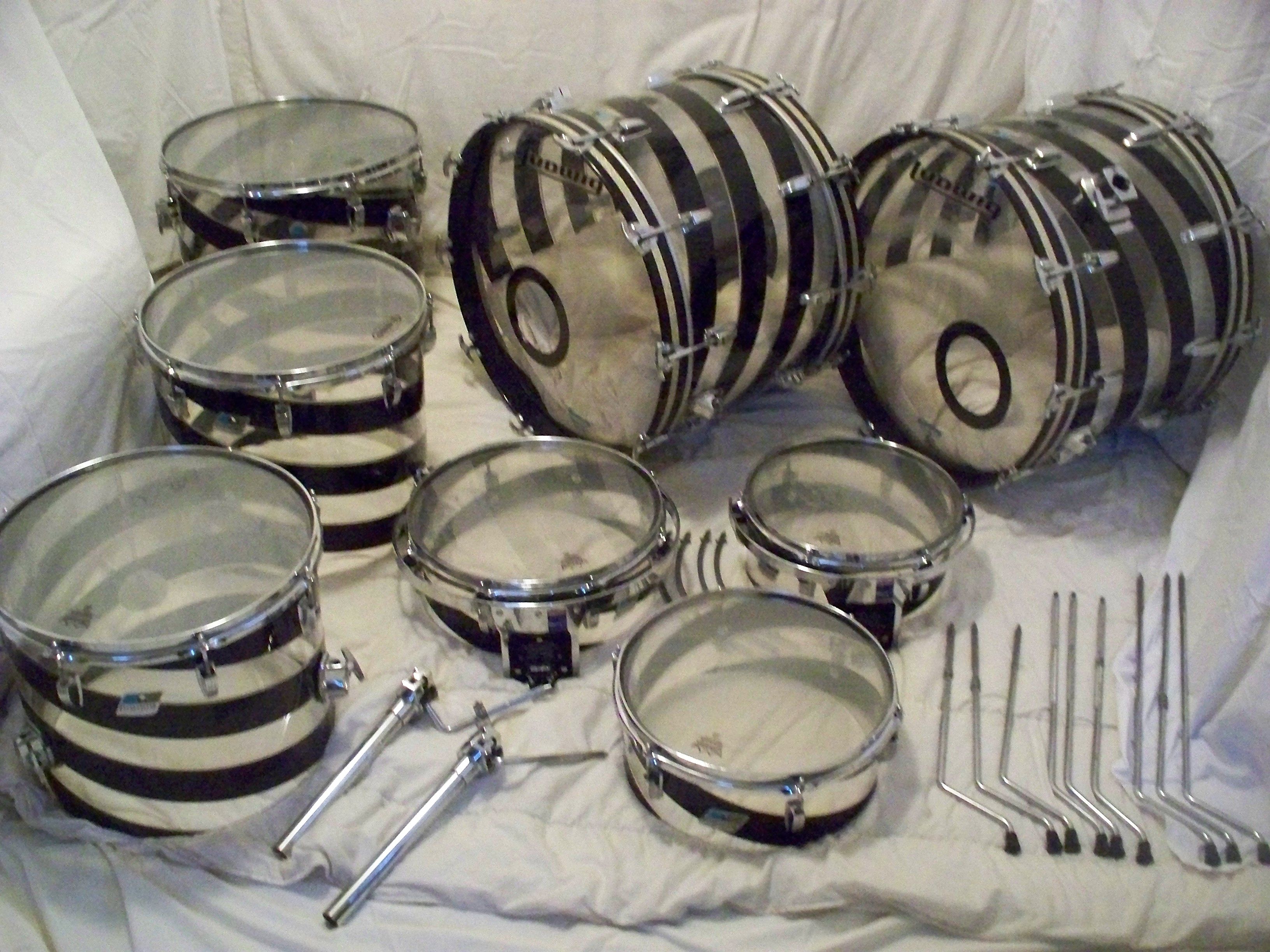Ludwig Vistalite Mega Drum Kit, Timpanis, Gong, Stands, Cases