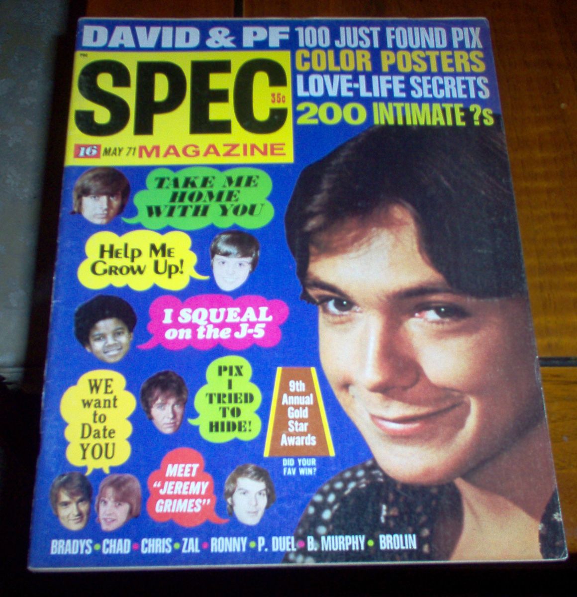 16 Spec Magazine 1971 David Cassidy Michael Jackson 5 Bobby Sherman