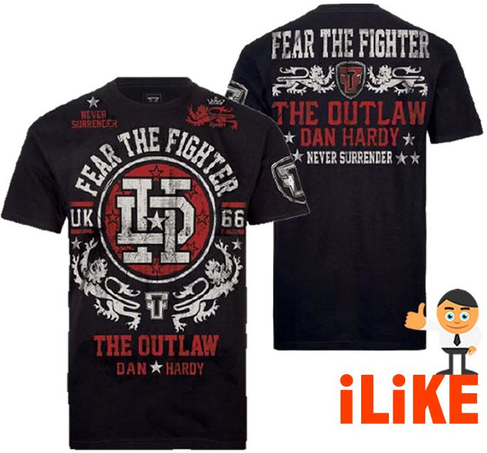 Fear The Fighter Tee Official Dan Hardy Signature T Shirt