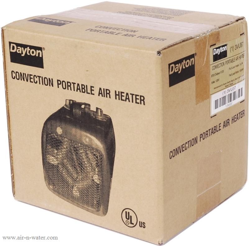 U37 Dayton Electric Fan Forced Heater with 2 Power Settings and 1 5 KW