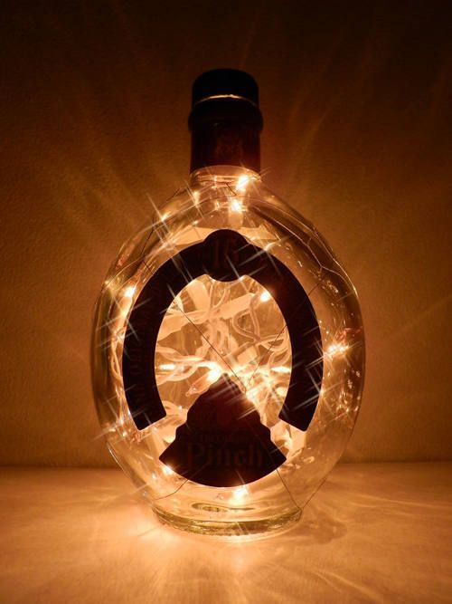 Bomolutra Dimple Pinch Scotch Whisky Triangle Lighted Bottle Amber