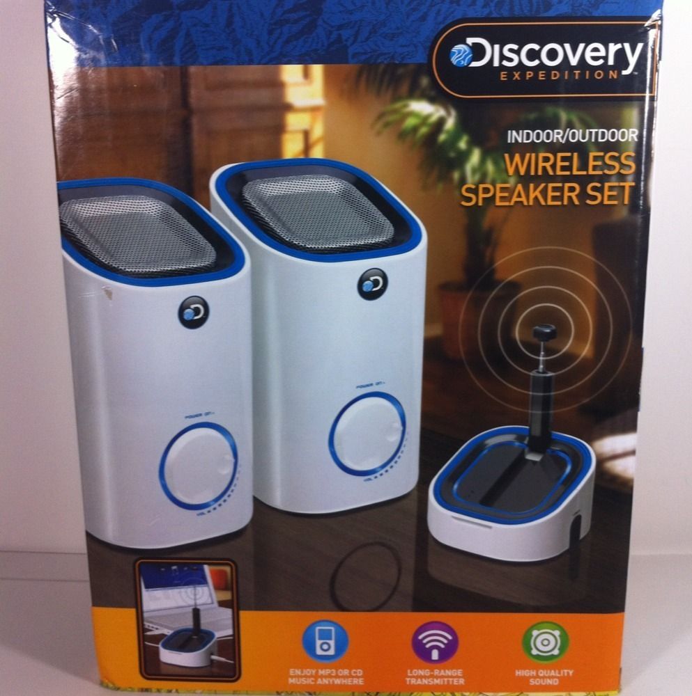 Discovery Expedition Wireless Speakers Set Outdoor Indoor Portable NEW