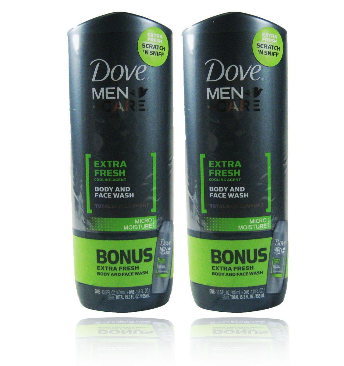Dove Men + Care Extra Fresh Body and Face Wash 13.5oz + Bonus 1.8oz
